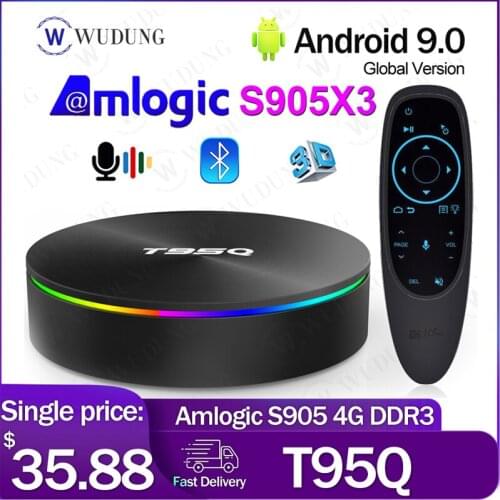 T95Q Android Tv Box 8K Android 9.0 Smart TV Box Amlogic S905X3 Quad Core 2.4G&5GHz Dual Wifi BT4.0 100M 4G 32G Set top box