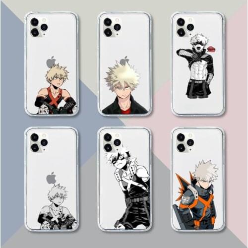 Anime My Hero Academia deku bakugou Boku no Phone Case Transparent For iPhone 12 11 pro mini XS XR X max 5 6 s 7 8 plus Soft TPU
