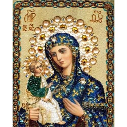 Religion diamond painting virgin mary kid full drill rhinestone embroidery picture mosaic sticker diamond tapestry wall paper