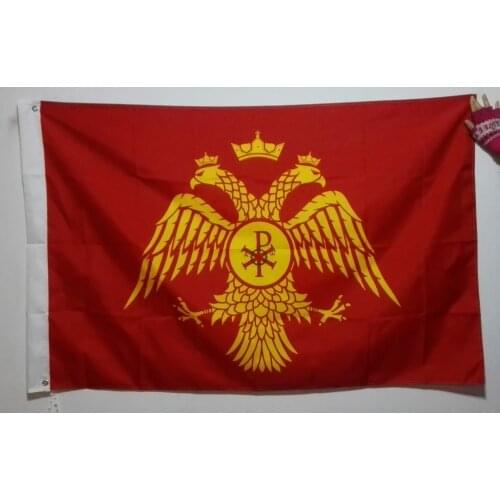 Russian Empire double eagle heads God with us Flag hot sell goods 3X5FT 150X90CM Banner brass metal holes
