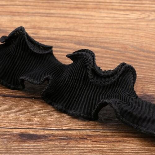 1 yards of chiffon, 100 fold lace trim neck neck cuff skirt DIY handmade lace curtain