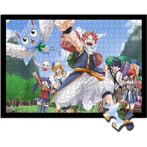 Fairy Tail wooden jigsaw puzzle 1000 pieces Naze Lucy anime peripheral Decompression toys toys for children educational toys