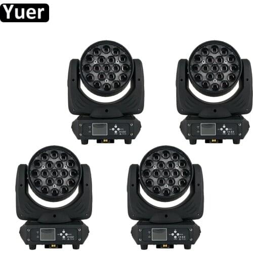 4Pcs/Lot 19x15W LED Moving Head Zoom Beam Wash Light LED 6-15 Degree Beam Zoom Stage Lighting Music DJ Disco Equipment