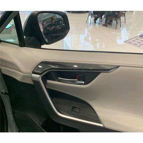 For Toyota RAV4 RAV 4 2019 2020 Car Interior Accessories Carbon Fiber Sticker Inside Door Molding Trim Strip Decoration