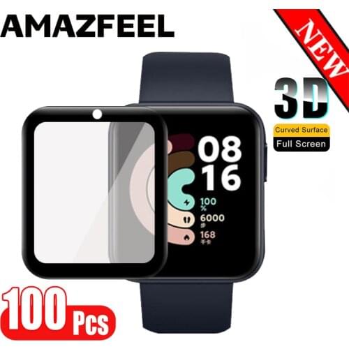 100 Pcs/Pack Film For Xiaomi Mi Watch Lite Screen Protector HD 3D Full Cover For Redmi Watch Protective Film Mi Watch Lite