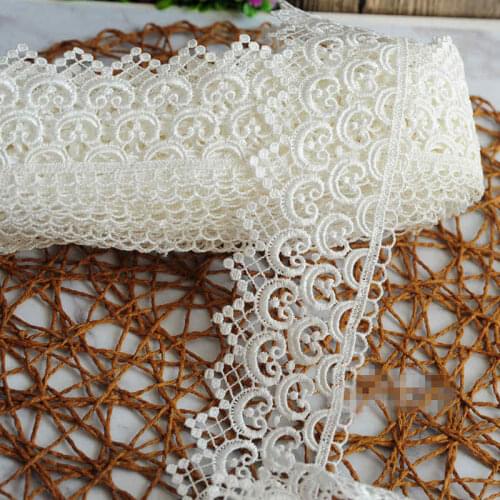 13 meter/pack DIY European lace Hollowed Water-soluble accessories curtain decoration heart embroidery lace tassel trims M289