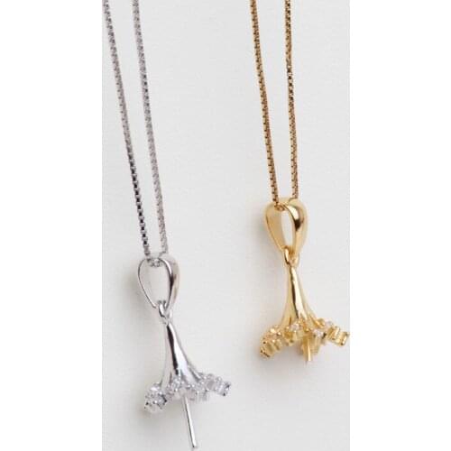 2 Color Fashion Pearl Pendant Mountings, Pendant Findings, Pendant Settings Jewelry Parts Fittings Jewellery Accessories