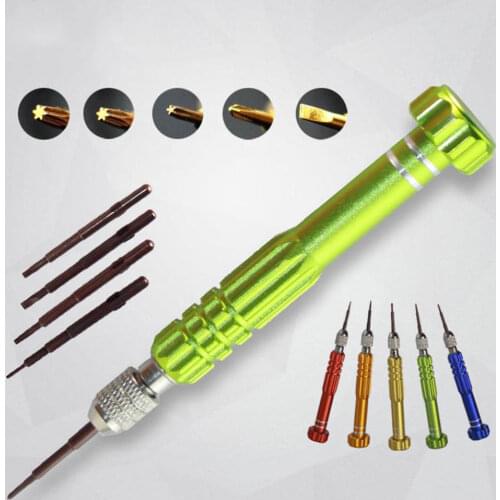 5 In 1 Multi-Purpose Handhold Tools Phone Repair Kit Screwdrivers Set S2 Steel Screwdrivers For iPhone 12 With 5 Cutter Heads