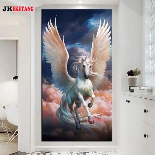 Large size Diamond Embroidery painting flying horses The sky 5d Full Square round drill Diamond Mosaic Pattern Y4454