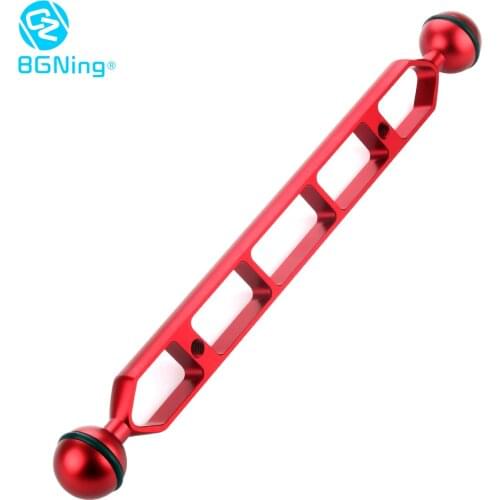 BGNing CNC Aluminum Underwater Dual Ball Joint Arm Extender Extension Arm Mount for Gopro Action Diving Light Camera Photography