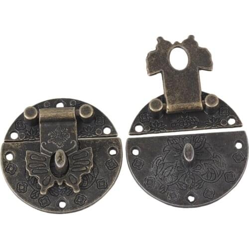 Butterfly Clasp Jewelry Chest Box Wooden Case Cabinet Hasp Latch Set of 4