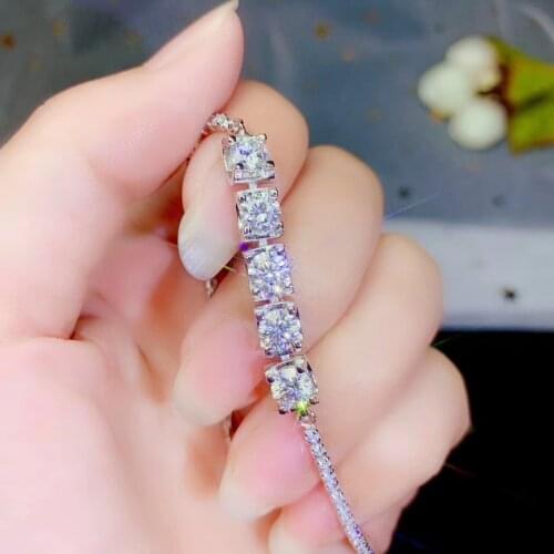 2021 newest moissanite bracelet for women jewelry shiny better than diamond real 925 silver GRA certificate girl birthday gift