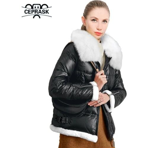 CEPRASK Women's Parkas With Natural Fur