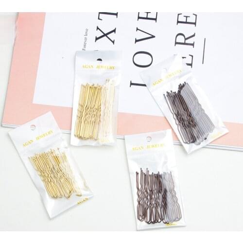40pcs U Shaped Hair pin gold brown curl Hairpin Bobby Metal Clip Barrette Women Hair Accessories