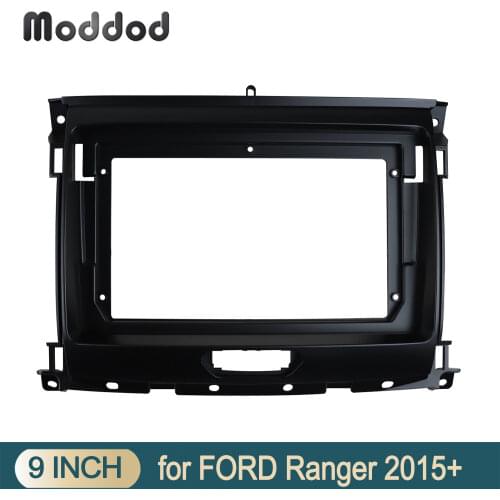 Double 2 Din 9 inch Radio Fascia for FORD RANGER 2015+ Stereo Panel GPS DVD Player Refitting Install Surround Trim Kit Frame