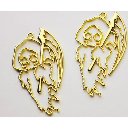 Grim Reaper Halloween Ghost Open Bezel Hollow Deco Frame Ghost UV Resin Craft Supplies Uv Resin Hard Jewelry Making Mold