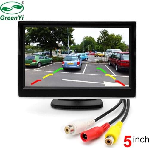 HD 800X480 2 Ways Video Input 5 Inch TFT Auto Video Player 5" Car Parking Monitor For Rearview Camera Parking Assistance System