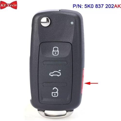 KEYECU for Volkswagen 2011 2012 2013 2014 2015 2016 2017 Models with Prox Remote Key Fob 315MHz NBG010206T P/N: 5K0 837 202 AK
