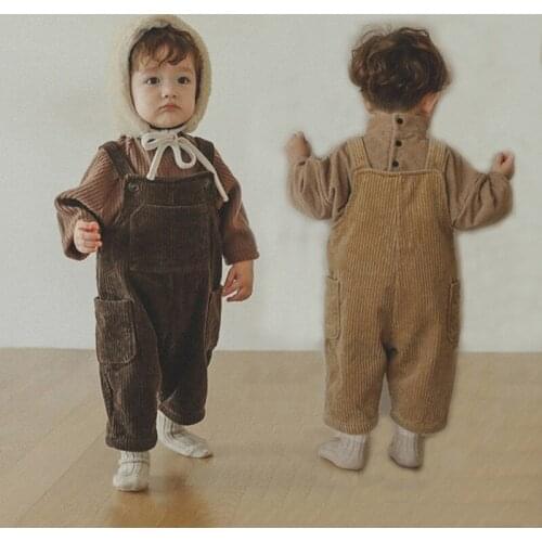 Autumn New Baby Overalls Pants Boys And Girls Children Corduroy Strap Trousers Toddler Boys Casual Jumpsuits Overalls