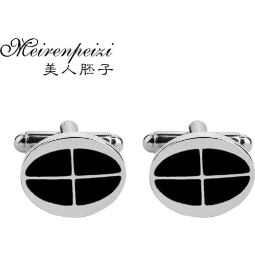 Minimalist Shirt Cufflink For Men Black Enamel Cuff Buttons French Cuff Links High Quality Business Wedding Suit Jewelry