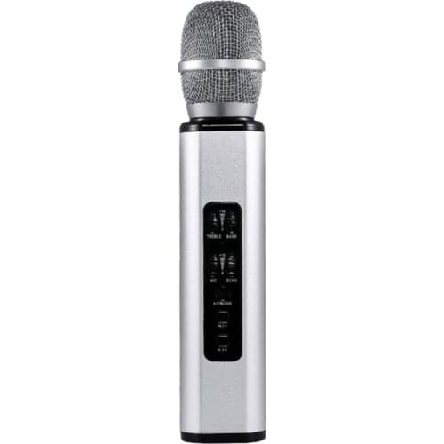Multi Functional Wireless Bluetooth Karaoke Microphone Double Speakers Portable Smart Karaoke Mic For Mobile Phone