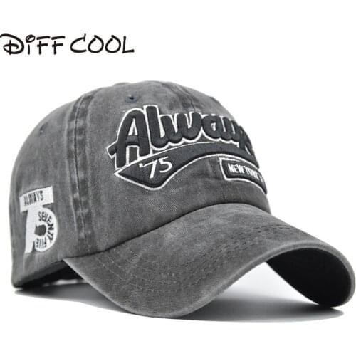 DIFF COOL Wholesale fashion Baseball Cap Embroidery snapback hat retro washed baseball cap Stereo embroidery Hat Dad Hats