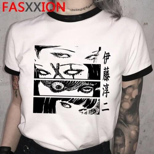 Junji Ito top tees men graphic tees couple tumblr couple clothes ulzzang top tees tshirt harajuku kawaii plus size