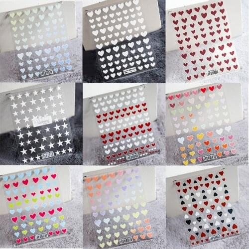 DIY Stars Nail design Art Stickers 3D Love Heart Nail Decals for Manicure Colorful Slides for nails Fashion nail art decorations