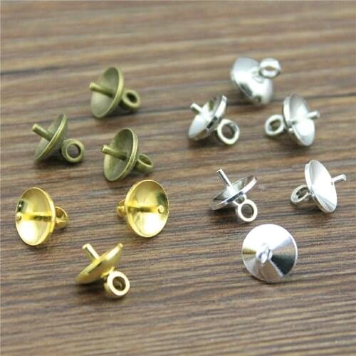 NEW 50pcs 4 Colors 8mm High Quality Copper Material Pearl Mounting, Bead Caps, Beads Findings, Jewelry making