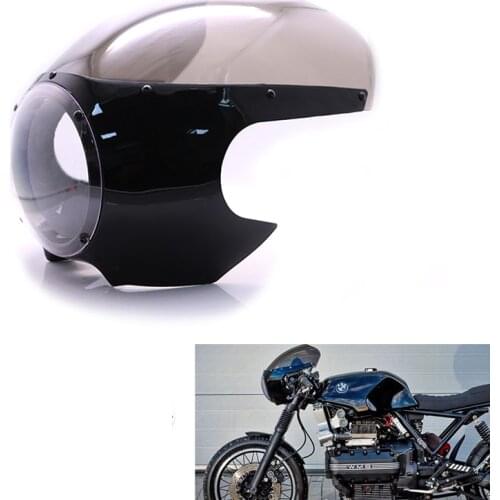 Smoke/Clear Lens Motorcycle Black 5 3/4" Cafe Racer Headlight Fairing For Harley Sportster 883 1200 Dyna