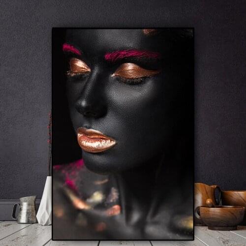 Portrait Black Makeup Woman Poster Canvas Painting Posters And Pictures Wall Art Pictures For Living Room Decoration No Frame