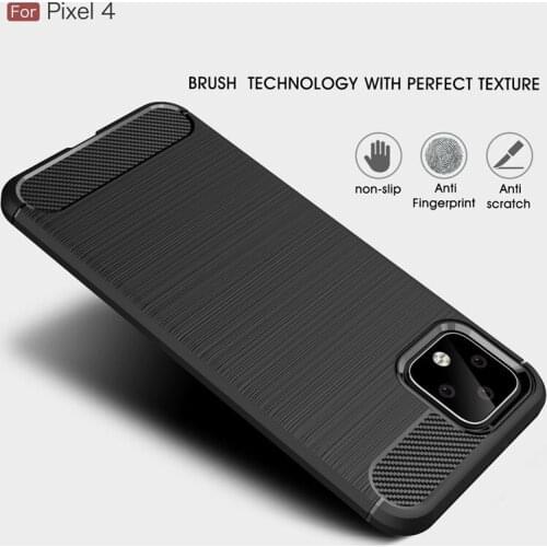 For Google Pixel 4 / 4 Xl Case Shockproof Protective Carbon Fiber Soft Silicone Back Cover For Pixel4 Pixel 4xl Armor Coque