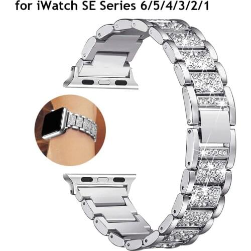 Metal Bands for Apple Watch Band 38mm 40mm iWatch SE Strap Series 6/5/4/3 Bracelet Adjustable Wristband for Woman Man 42mm 44mm