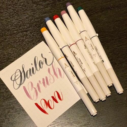 JIANWU 2019NEW 1pcs Japanese SAILOR cute Four seasons color Pigment brush pen kawaii Art marker pen journal pen