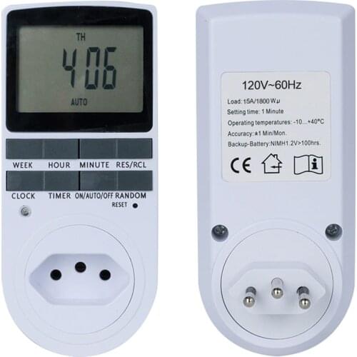 BR Plug-in Programmable Timer Switch Socket 230V 110V 130V 50Hz With Summer Time Random Function For Kitchen Timer Switch