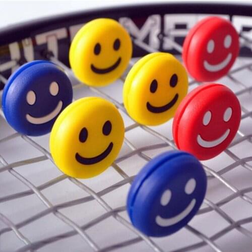 POWERTI 15pcs/lot Funny Smile Tennis Racket Vibration Dampener Silicone Rubber Shock Absorber for Tennis Racket Sport