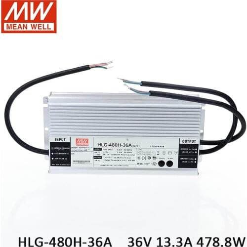 MEAN WELL LED Power Supply HLG-480H-36A 36V Adjustable LED driver 110V/220V AC to 36V DC 13.3A 480W waterproof IP65 Transformer