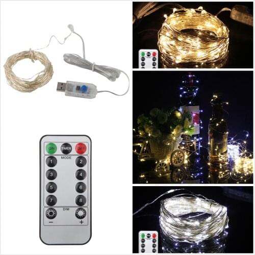 5M 10M USB String Fairy Lights 8 Modes Starry Twinkle Lights with Remote for Bedroom Party Garden Indoor Outdoor Decoration