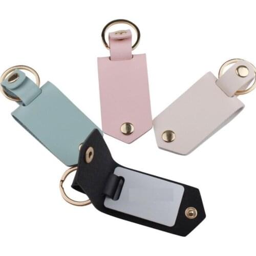 Party Gift DIY Sublimation Transfer Photo Sticker Keychain Gifts for Women Leather Aluminum Alloy Car Key Pendant SN977