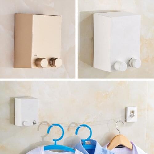 Retractable Indoor Clothes Wall Hanger Magic Drying Rack Balcony Bathroom Invisible Clothesline Laundry Drying Rack