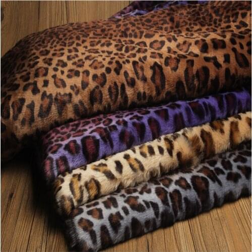 High-grade imitation leopard wool faux plush fur fabric for winter coat vest Fur collar 160*50cm plush fur tissu telas