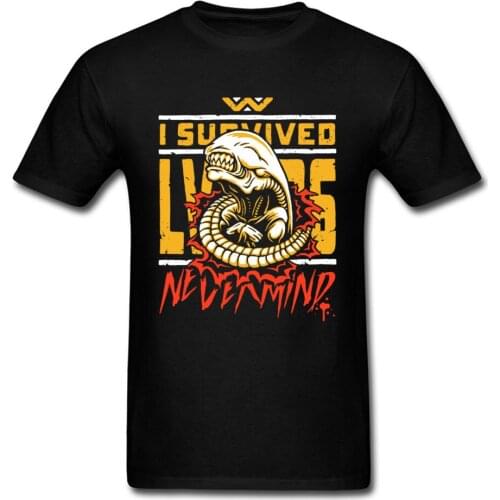 I Survived T-shirt Men Alien T Shirt Nevermind Tops Tees Cartoon Tshirt Mutant Monster Clothing Style Summer Apparel