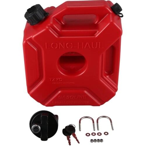 Lockable 5L Fuel Tanks Plastic Petrol Cans Car Mount Motorcycle Jerrycan Gas Can Gasoline Oil Container Fuel Canister
