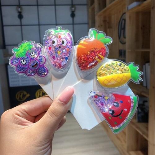 SHUANGR Children Cute Cartoon Fruit Hair Clip Transparent Hairpin Pineapple Strawberry Hair Accessories Headdress For Girls