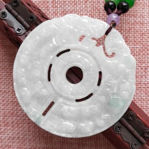 100% natural Myanmar grade A green jade pendant hollow handcarved dragon jade necklace women pendants