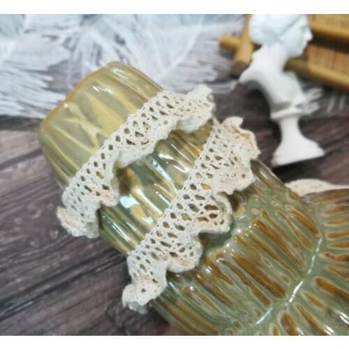 1Yards High Quality Lace Fabric 1.5cm Elastic Trim Beige Lace Ribbon Elastic Lace Fabric Sewing dentelle adornos de encaje LE40