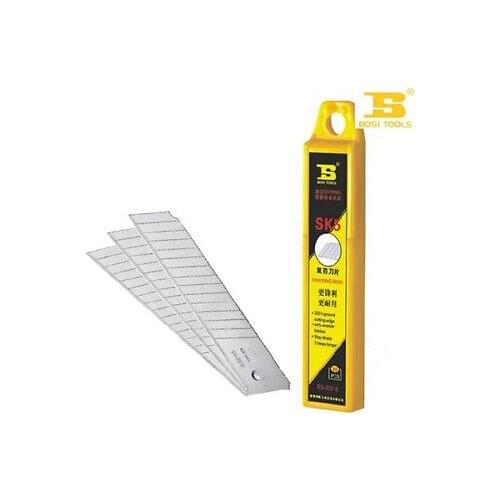 10Pcs 100 18 0 5mm Utility Cutter Blade Silver Tone with Yellow Plastic Shell