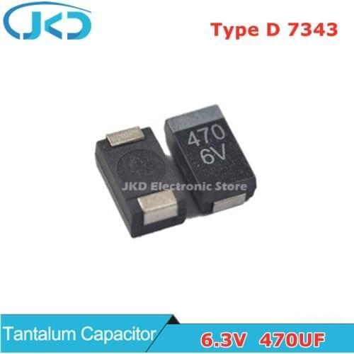10pcs 6.3V 470UF SMD Tantalum Capacitor Type D 7343 D7343 470UF6.3V 6.3V470UF 477 Original