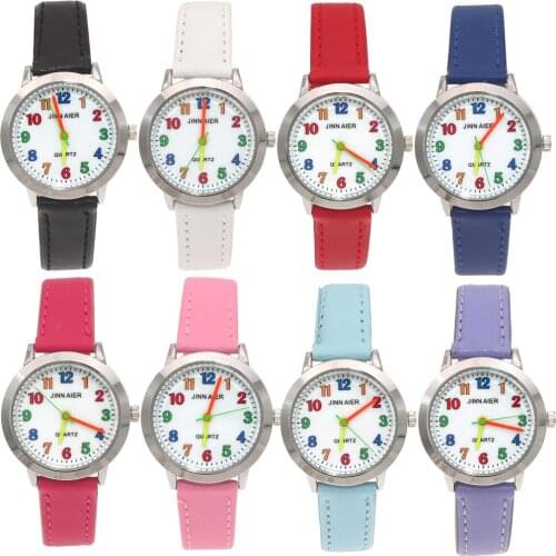 10pcs Kids Watches Children Kids Gift Girls Boy Watch Casual Quartz Wristwatch