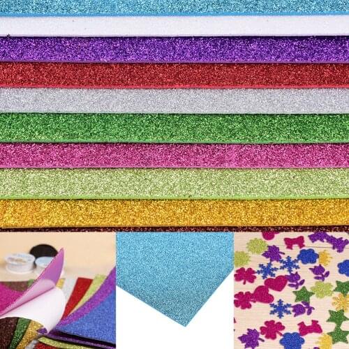 10pcs EVA Foam Paper DIY Paper Craft Scrapbooking Paper Origami Colored Decor Flash Thick Sponge Paper With Rubber Powder